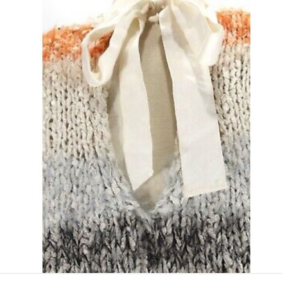 Meadow Rue | Anthropologie | Kennedy Striped Fuzzy Tie Back Sweater | S - Picture 6 of 7